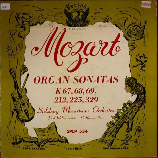 Mozart Organ Sonatas Wolfgang Amadeus Mozart Paul Walter P Messner