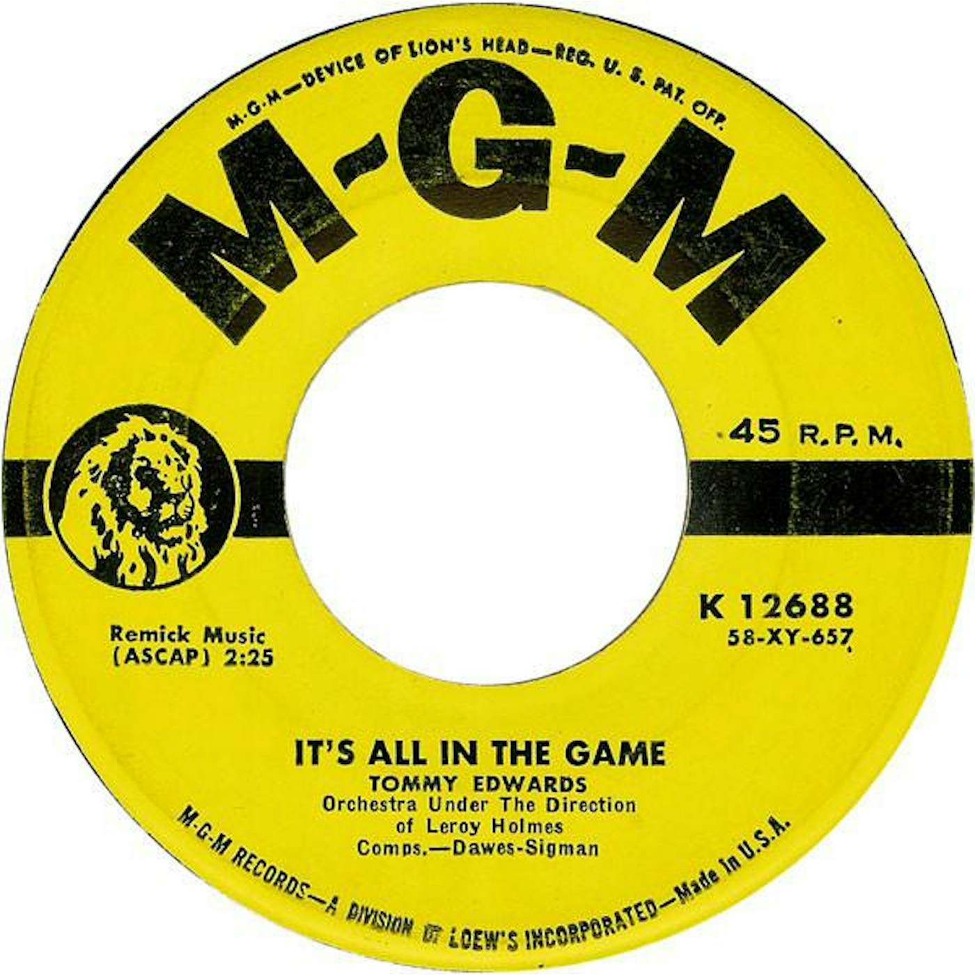Tommy Edwards IT'S ALL IN THE GAME (Vinyl)