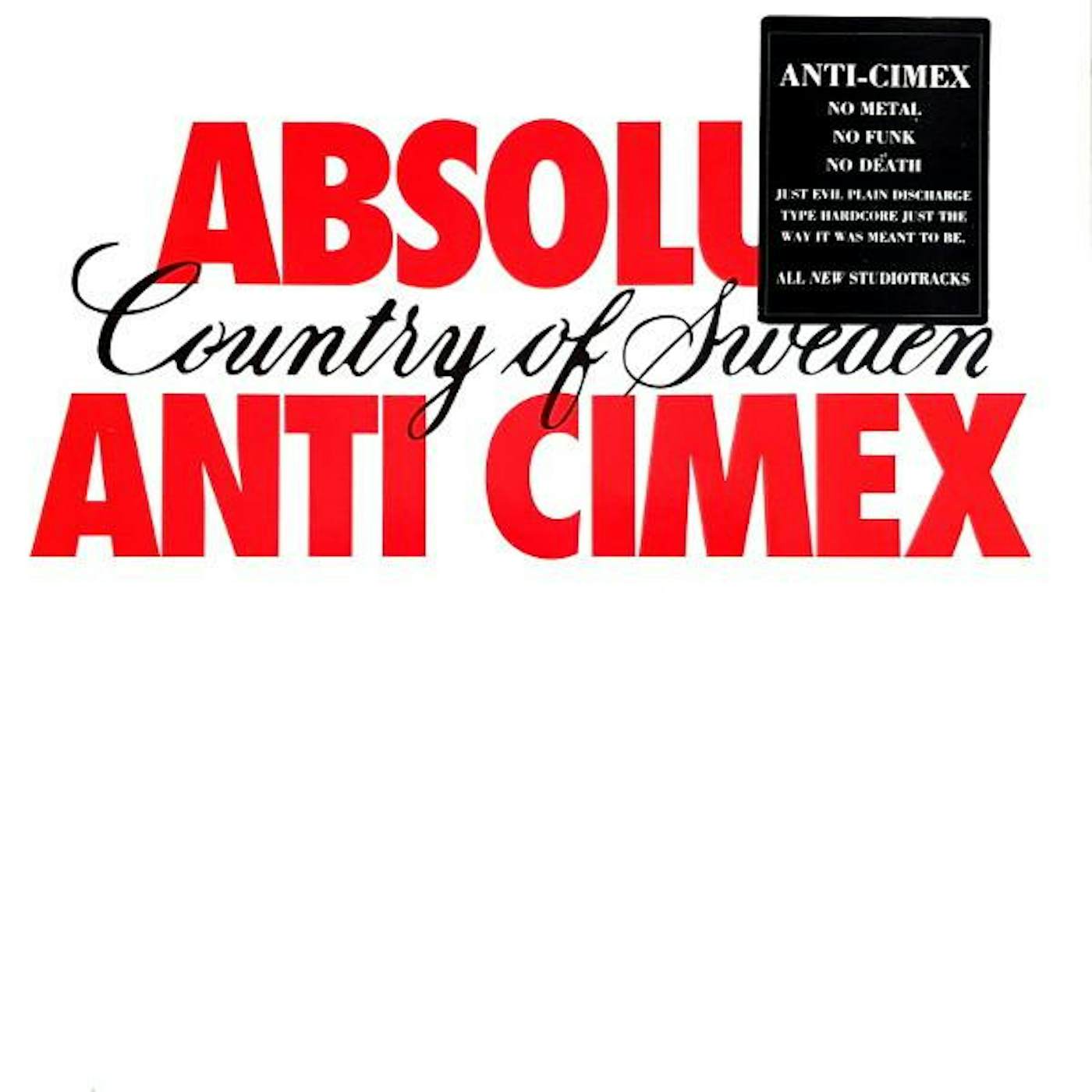 Anti Cimex Absolut Country of Sweden Vinyl Record