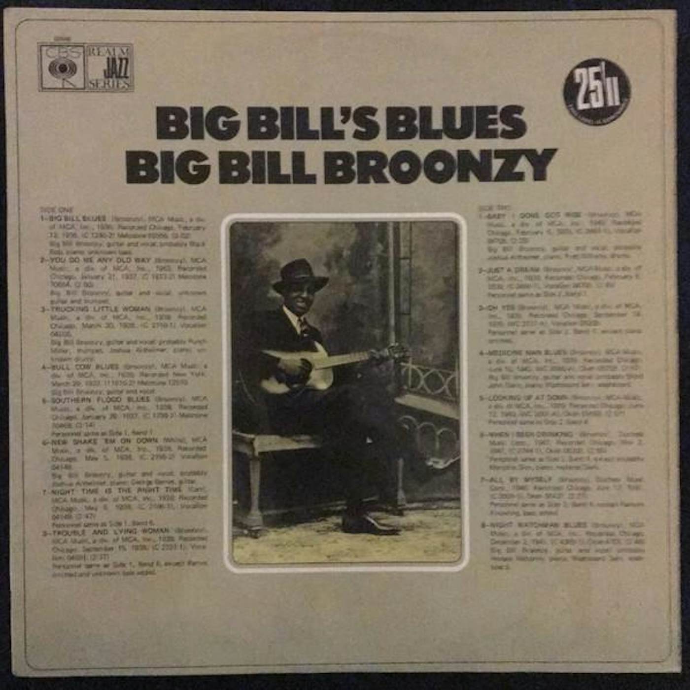 Big Bill Broonzy BIG BILL'S BLUES Vinyl Record