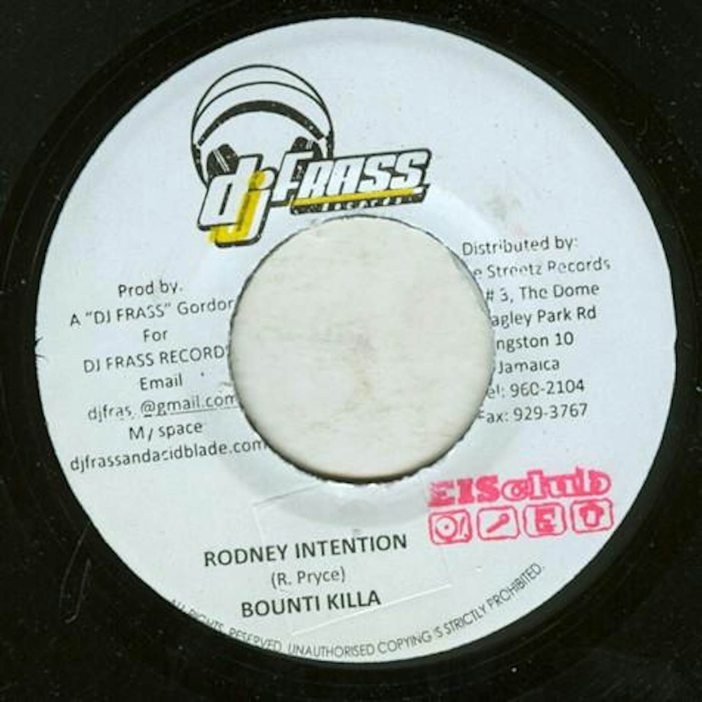 Bounty Killer RODNEY INTENTION Vinyl Record