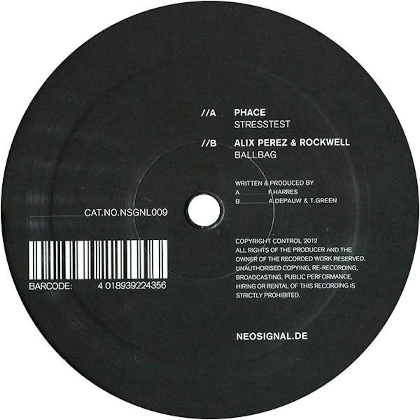 Phace.Alix Perez & Rockwell STRESSTEST/BALLBAG Vinyl Record