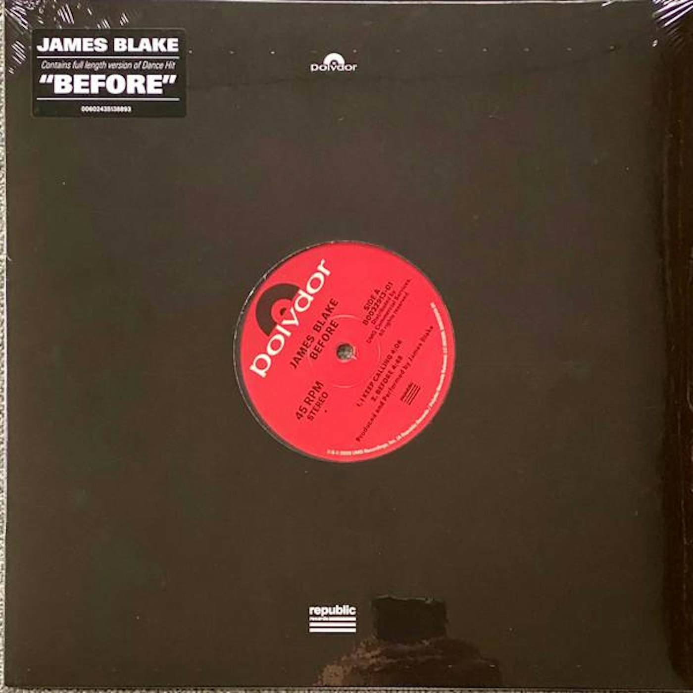 James Blake BEFORE Vinyl Record