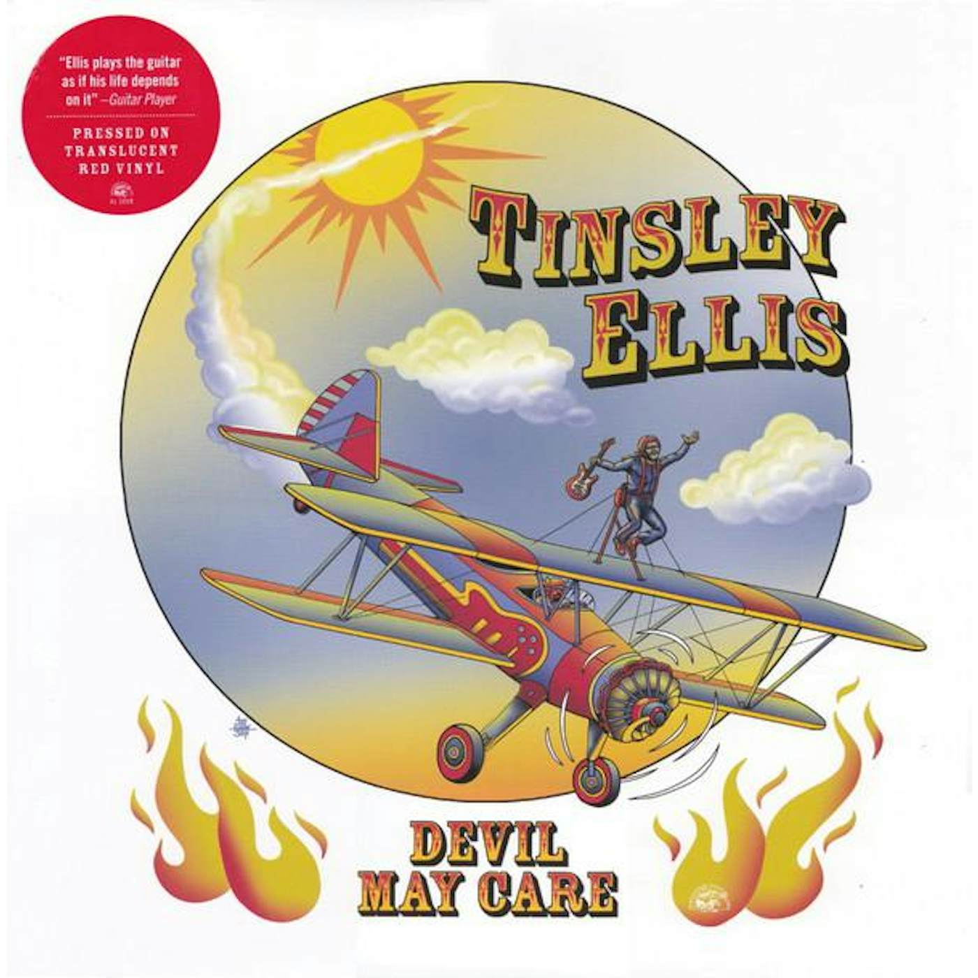 Tinsley Ellis DEVIL MAY CARE (TRANSLUCENT RED VINYL) Vinyl Record