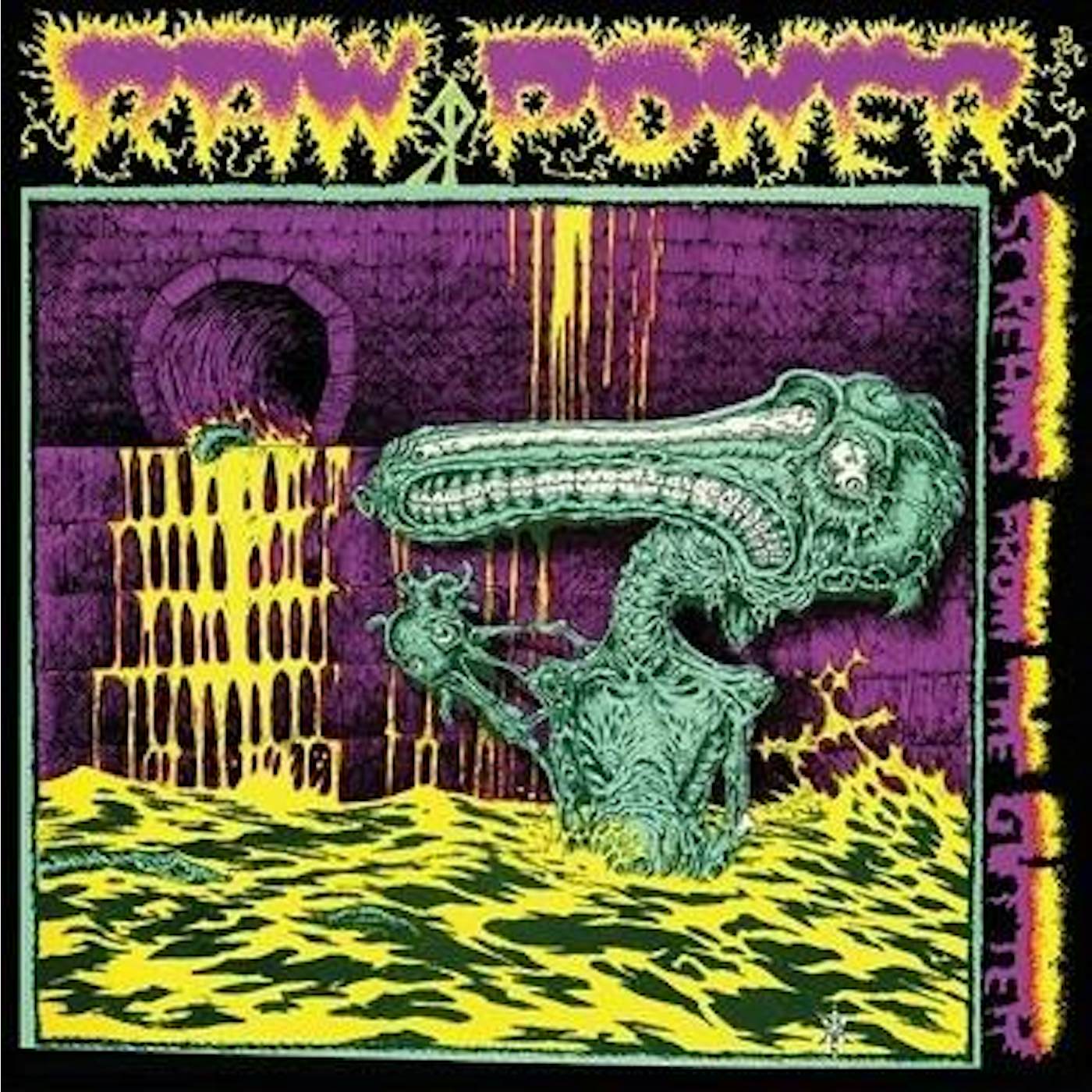 Raw Power SCREAMS FROM THE GUTTER (WHITE / PURPLE SPLATTER VINYL) Vinyl Record
