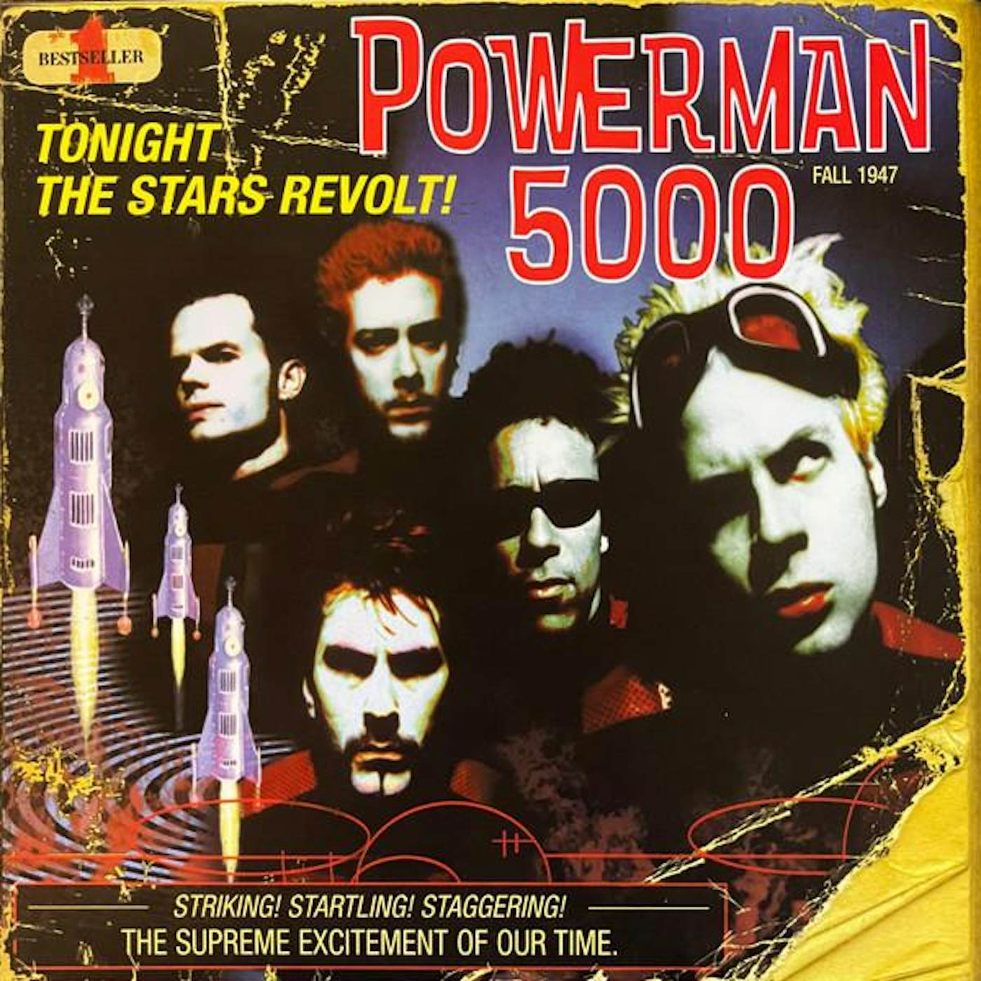 Powerman 5000 Tonight The Stars Revolt! (Coke Clear W/ Bright Yellow Streaks) Vinyl Record