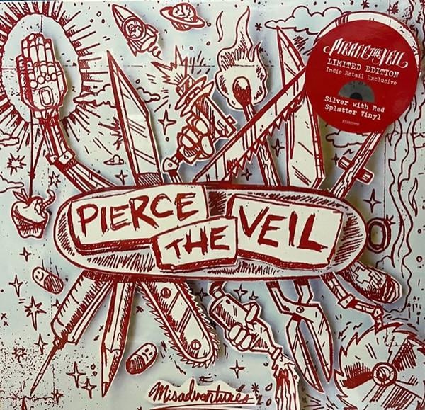 Pierce The Veil MISADVENTURES (SILVER WITH RED SPLATTER VINYL) Vinyl Record