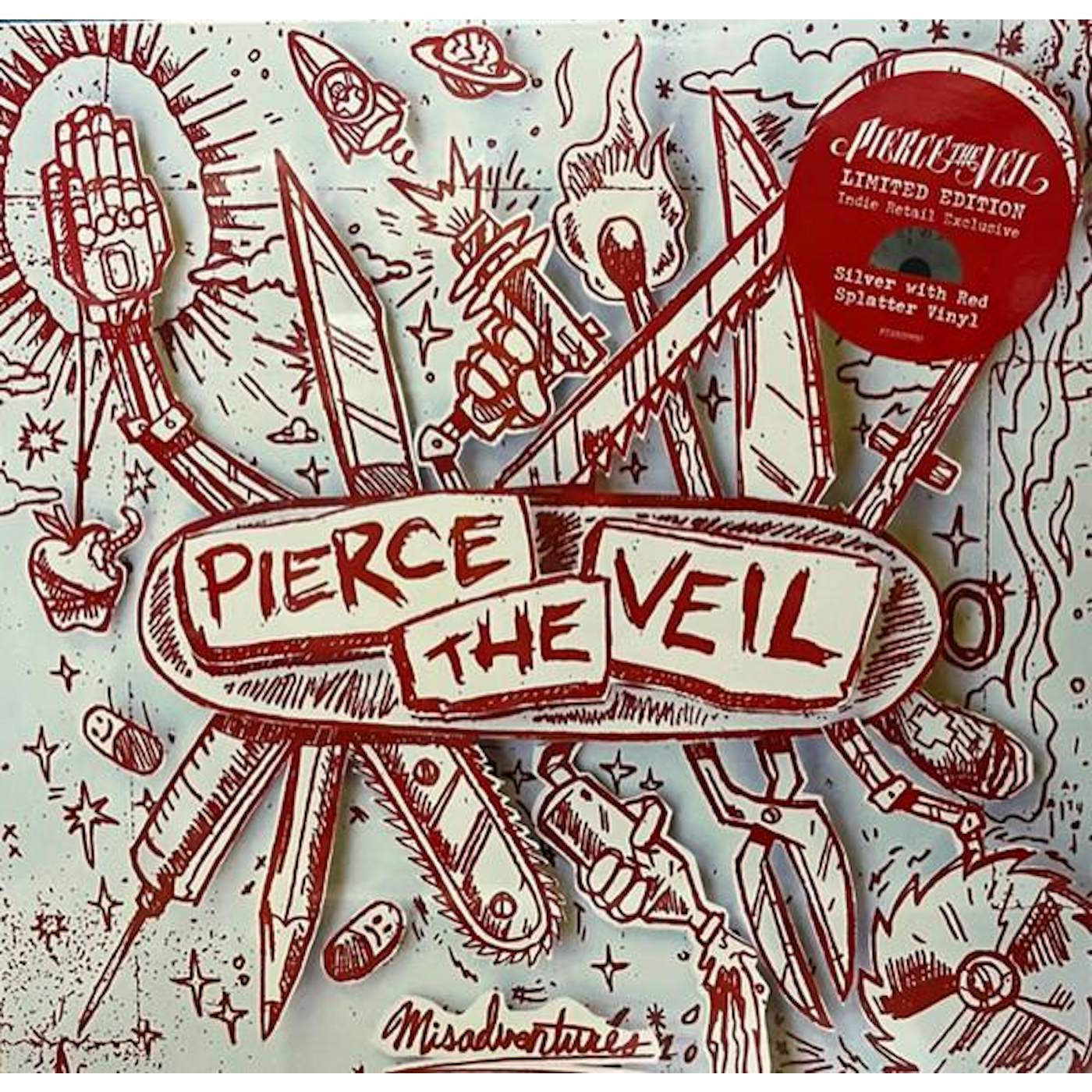 Pierce The Veil MISADVENTURES (SILVER WITH RED SPLATTER VINYL) Vinyl Record