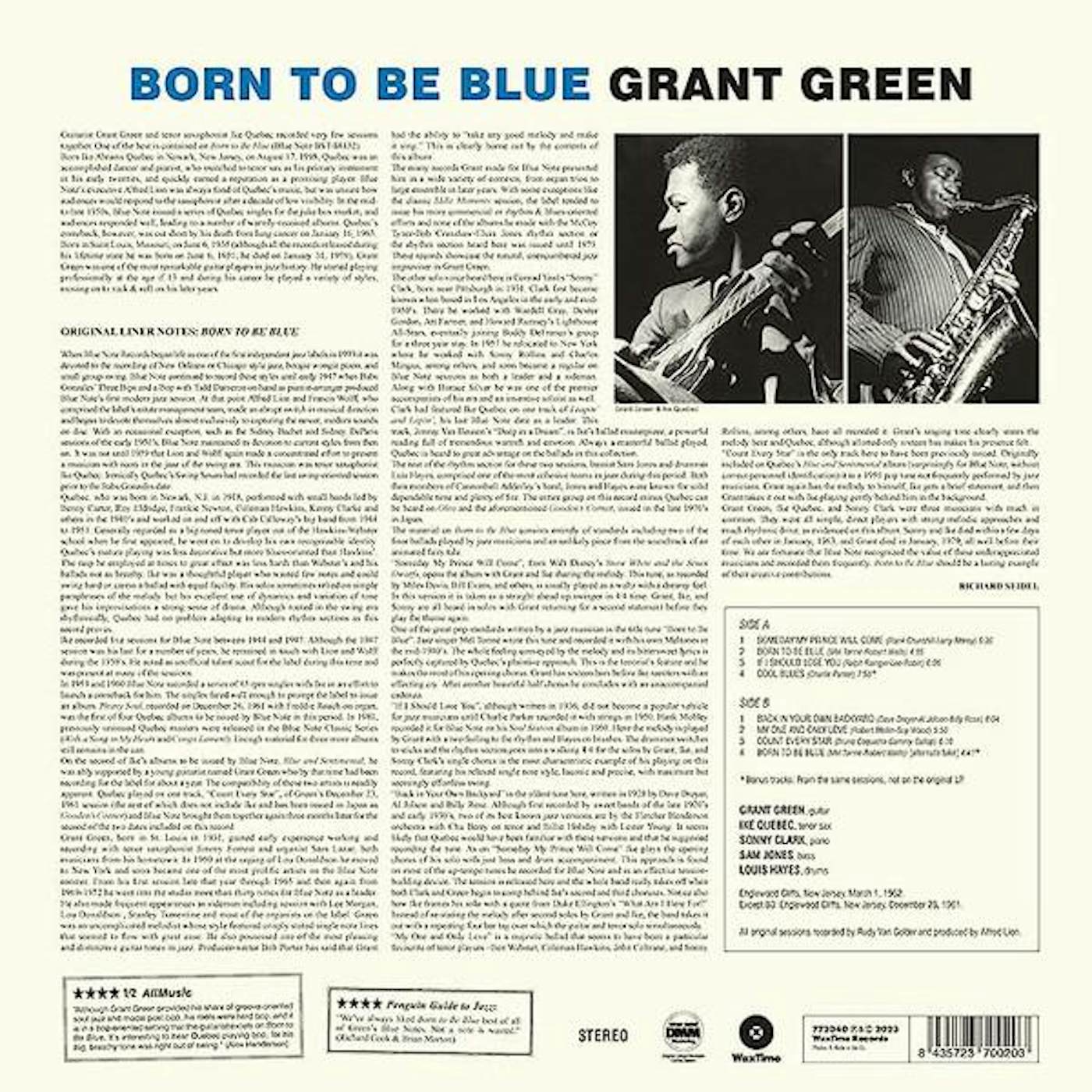 Grant Green BORN TO BE BLUE Vinyl Record