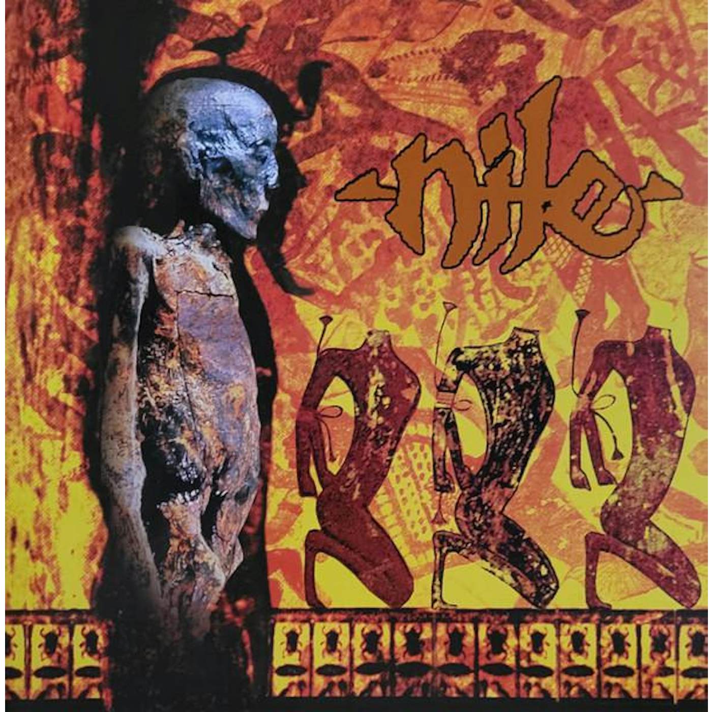 Nile AMONGST THE CATACOMBS OF NEPHREN-KA (YELLOW W/ ORANGE SPINNERS & BLACK, SILVER, RED SPLATTER VINYL) Vinyl Record