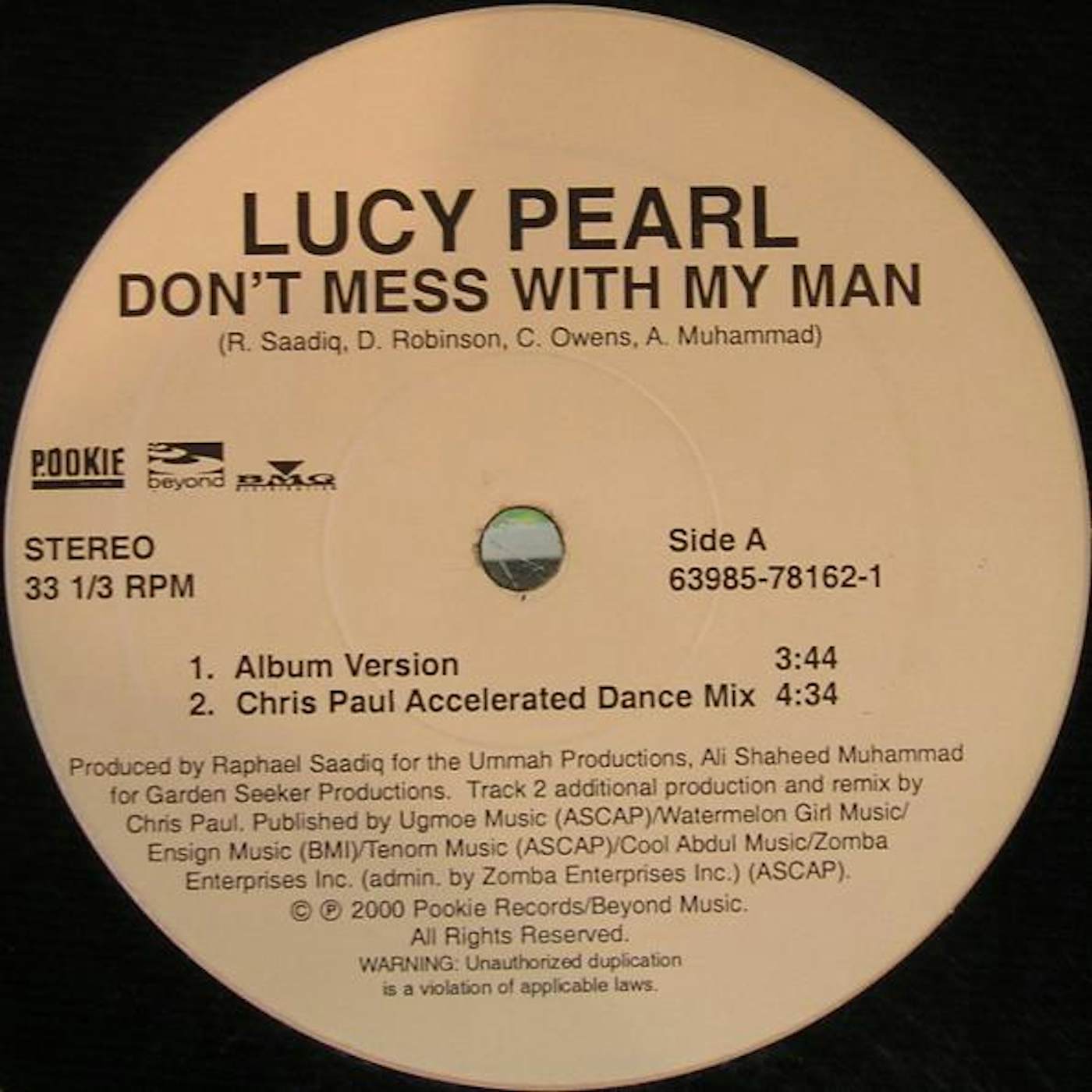 glans genezen Pijler Lucy Pearl DON'T MESS WITH NY MAN (X5) Vinyl Record