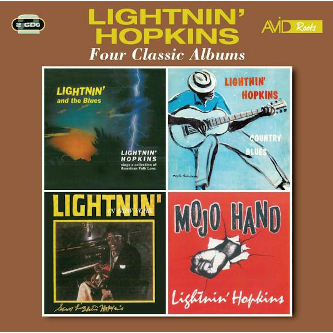 Lightnin' Hopkins 4 CLASSIC ALBUMS (LIGHTNIN & THE BLUES / COUNTRY BLUES / LIGHTNIN IN NEW YORK / MOJO HAND) CD