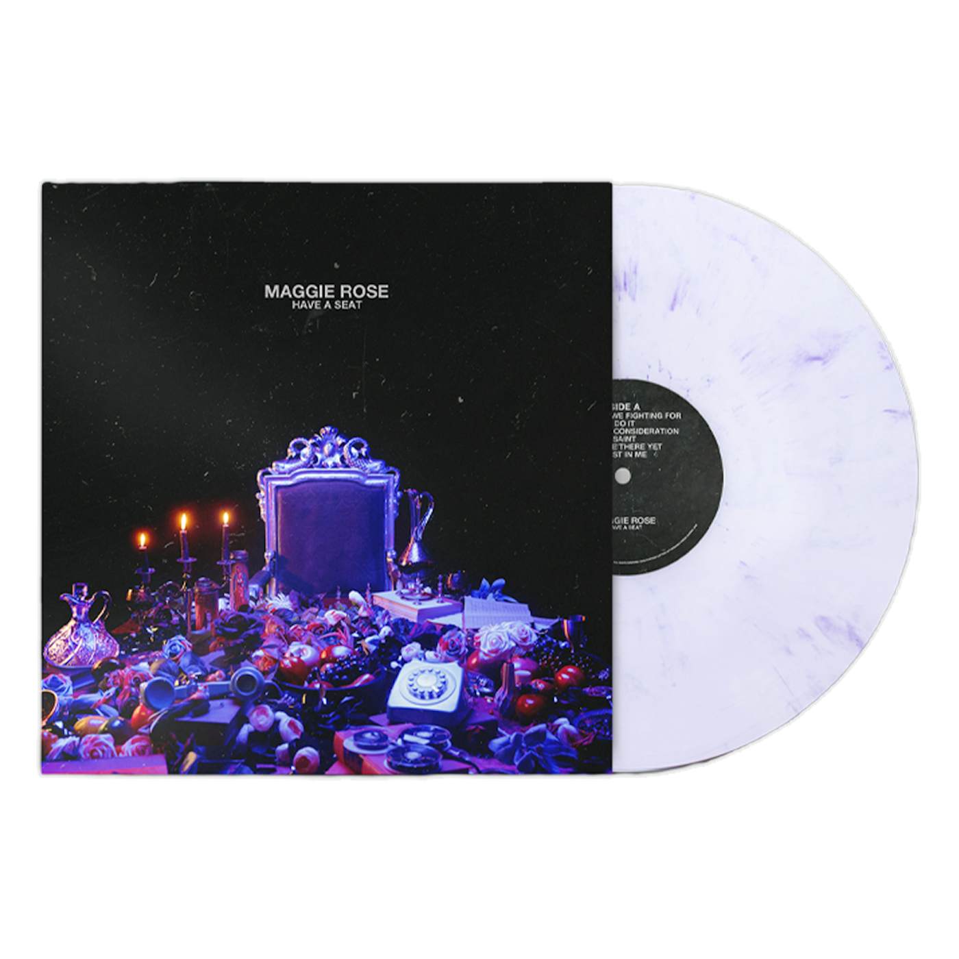 Maggie Rose HAVE A SEAT WHITE MARBLE VINYL - WEBSTORE EXCLUSIVE!