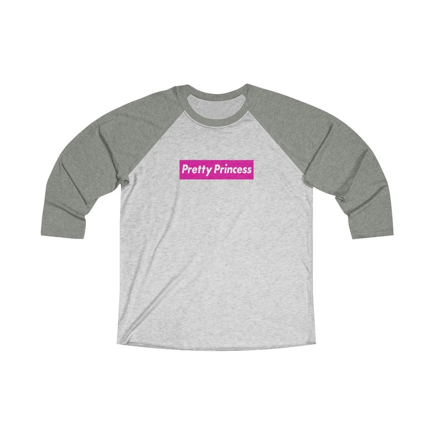 Shitty Princess Tri-Blend 3/4 Raglan Tee in Pretty Princess Pink Logo