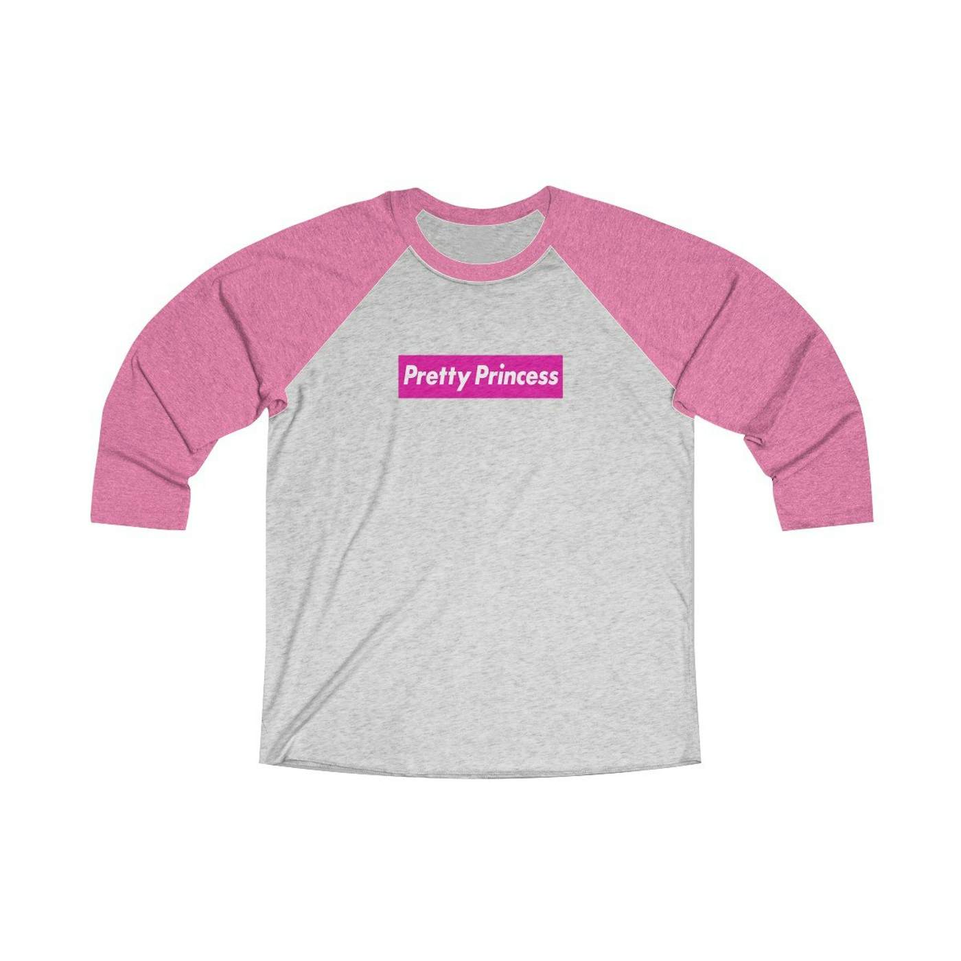 Shitty Princess Tri-Blend 3/4 Raglan Tee in Pretty Princess Pink Logo