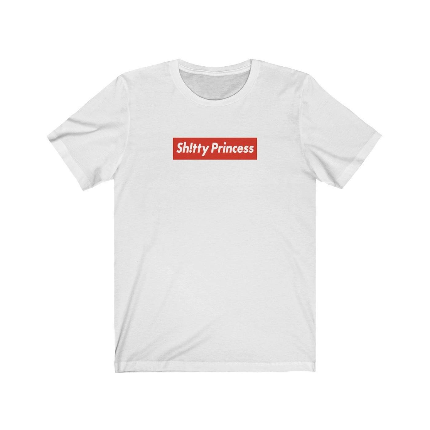 Unisex Jersey Short Sleeve Tee in Shitty Princess Red Logo
