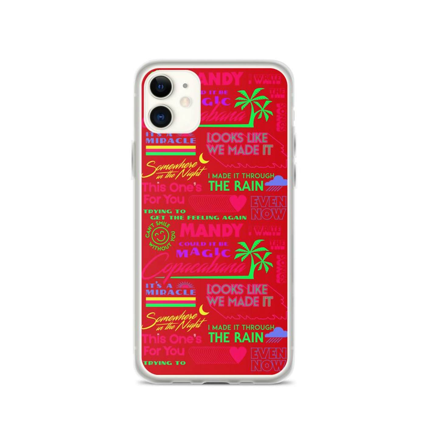 Barry Manilow MANILOW Neon Song Titles Red iPhone Case