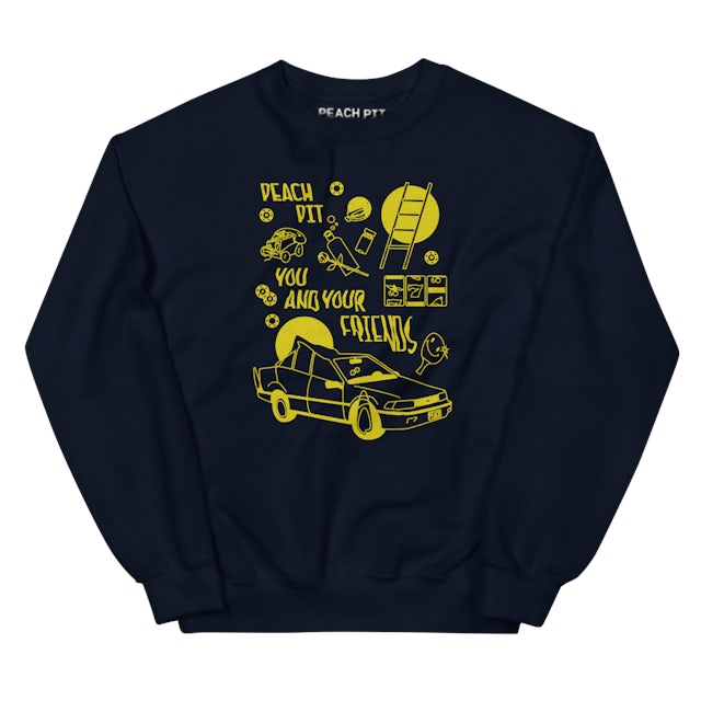 Peach Pit You And Your Friends Retro Crewneck