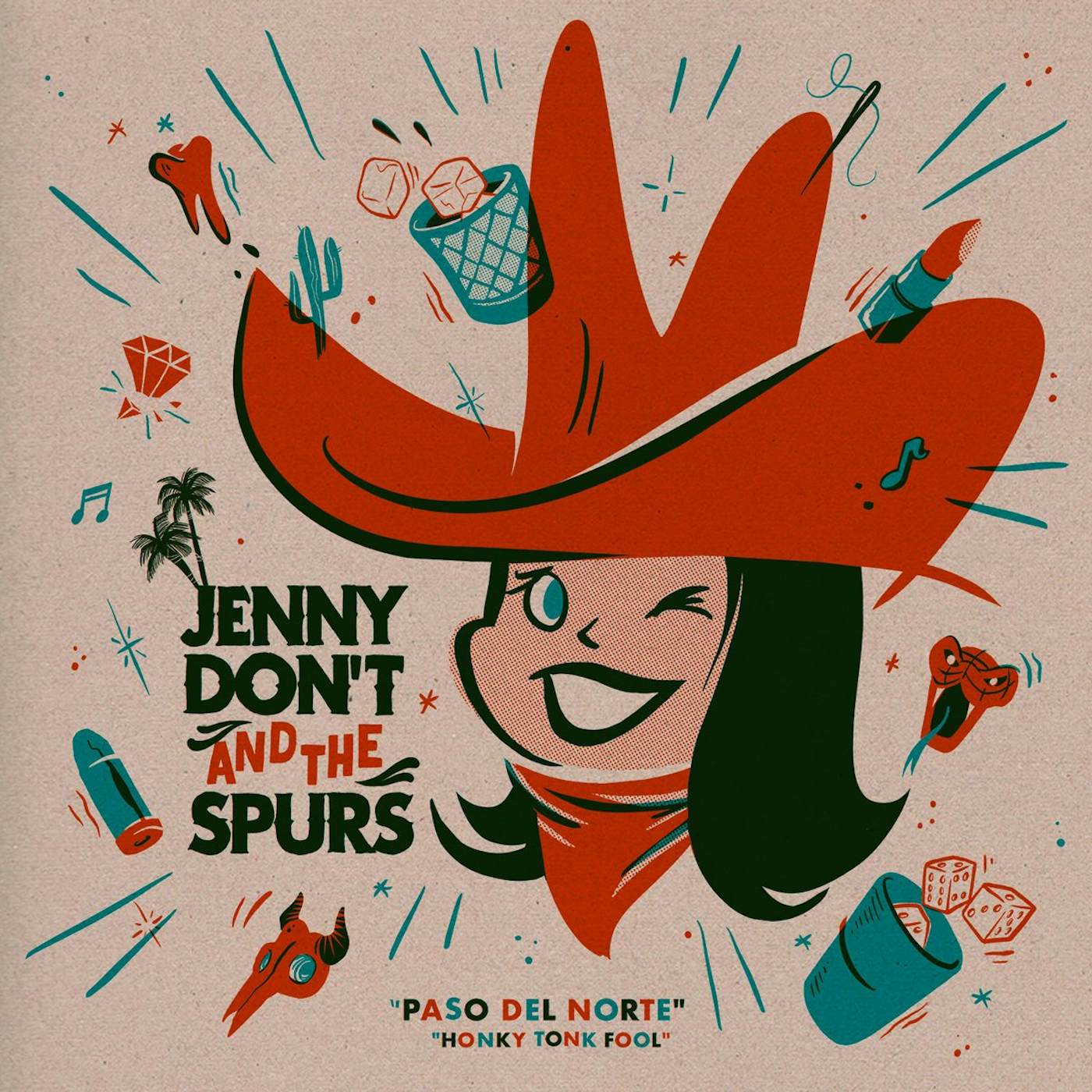Jenny Don't And The Spurs ‎– Paso Del Norte / Honky Tonk Fool 7"