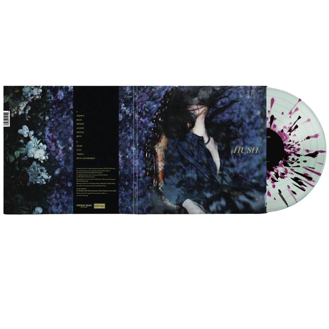 Slow Crush - “Hush" LP (White w/Orchid & Black Vinyl)*LIMITED EDITION* Vinyl in Gatefold Sleeve