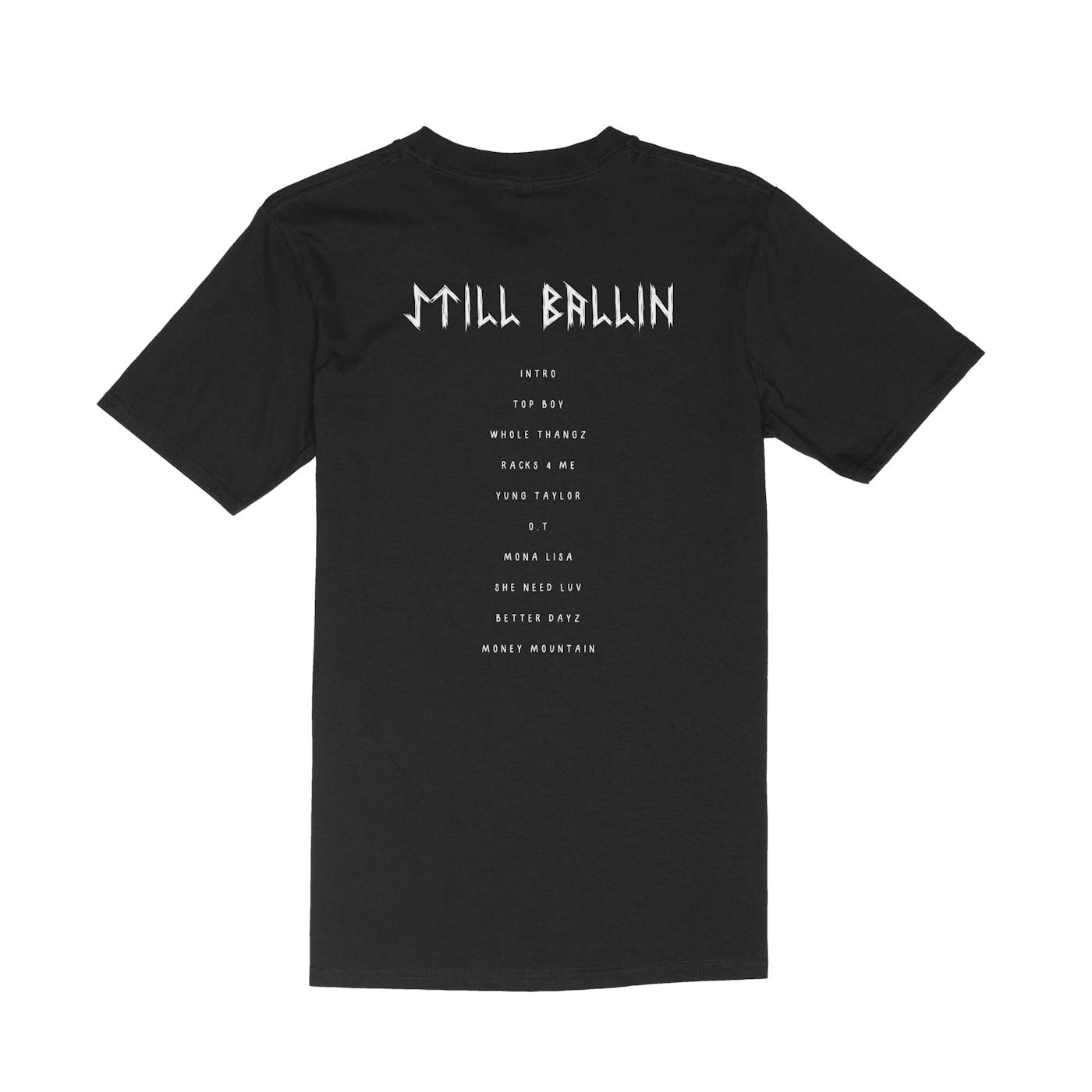 Taylor J Still Ballin Tracklist T-Shirt (Black/White)