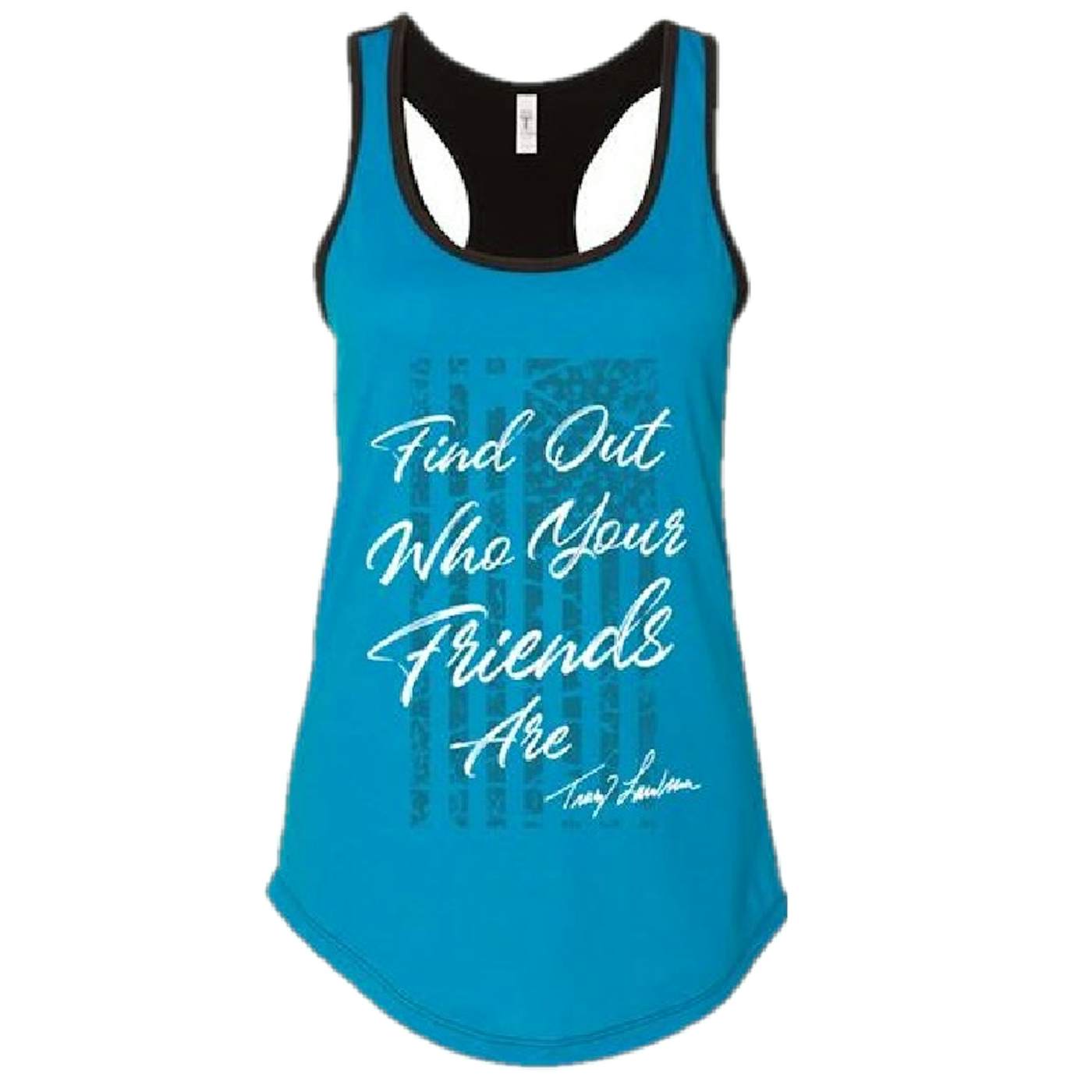 Tracy Lawrence Turquoise and Black Colorblock Tank Top
