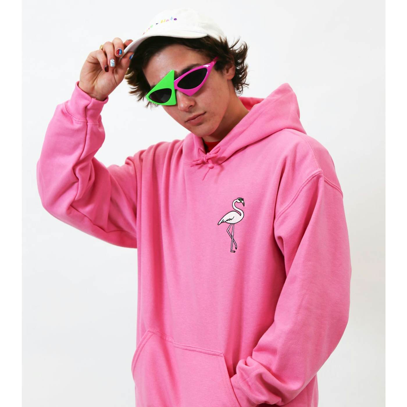 Roy Purdy Purdy World Flamingo Hoodie Embroidered