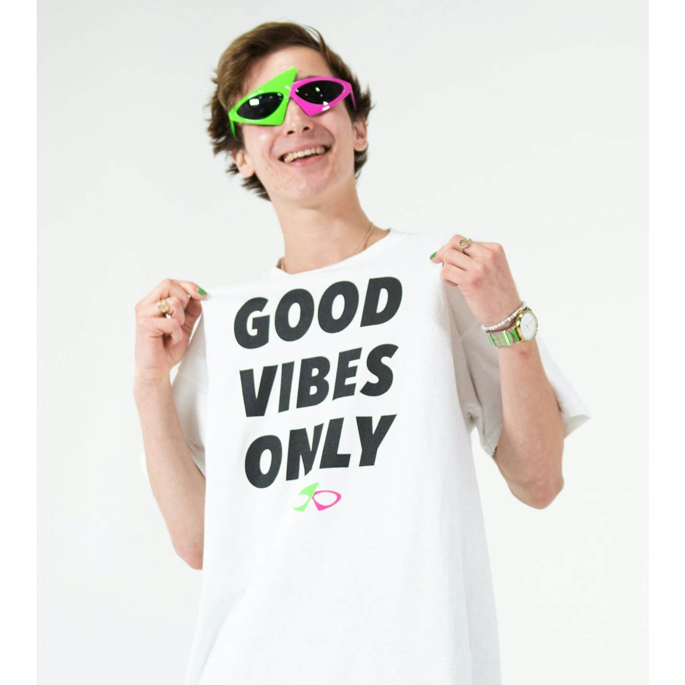 Roy Purdy Good Vibes Only Tee White