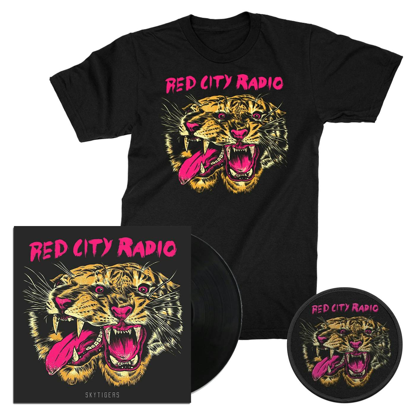 Red City Radio Sky Tigers EP Vinyl (Black) + Tee + Patch