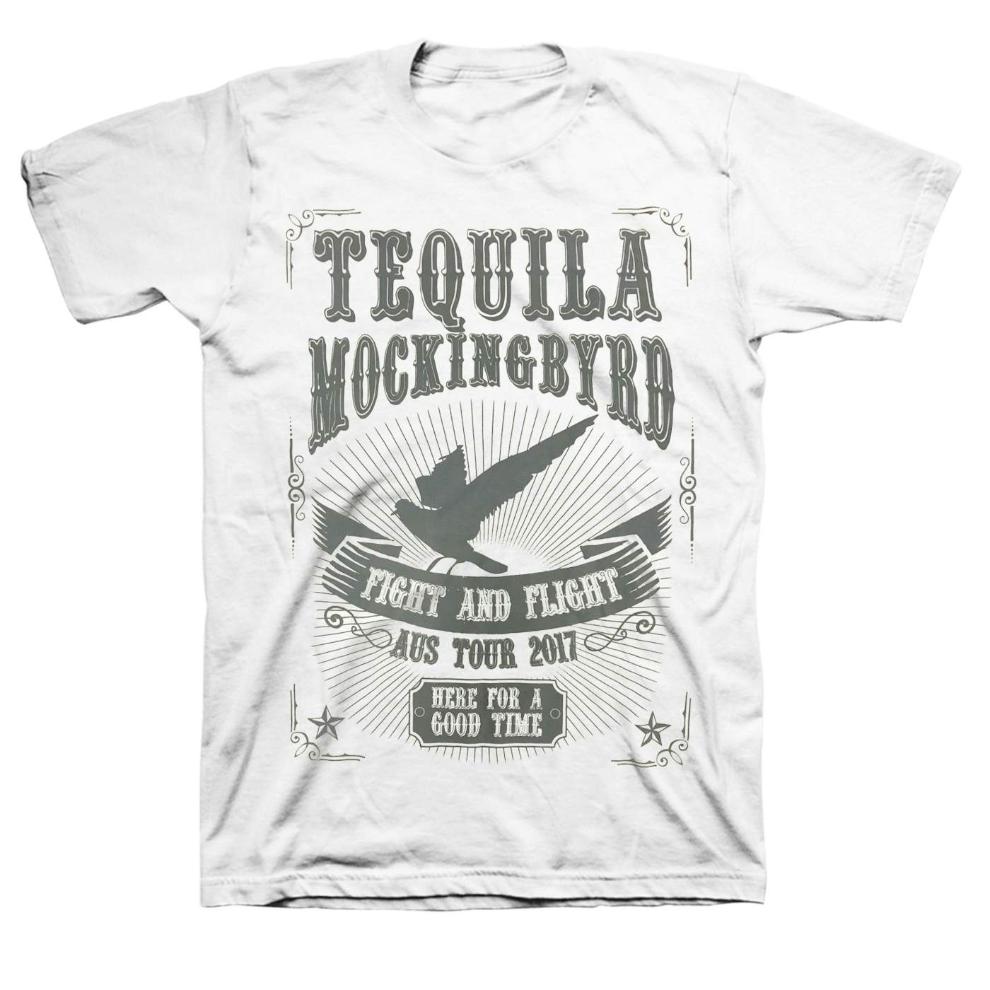 Tequila Mockingbyrd Fight and Flight AUS 2017 Tour T-shirt (White)