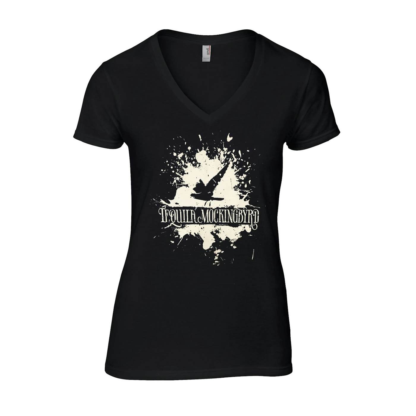 Tequila Mockingbyrd Splat Womens T-shirt (Black)