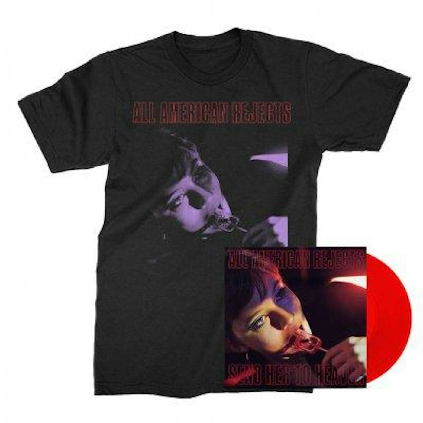 The All-American Rejects Send Her To Heaven 12" (Red) + SHTH Tee (Black) Bundle