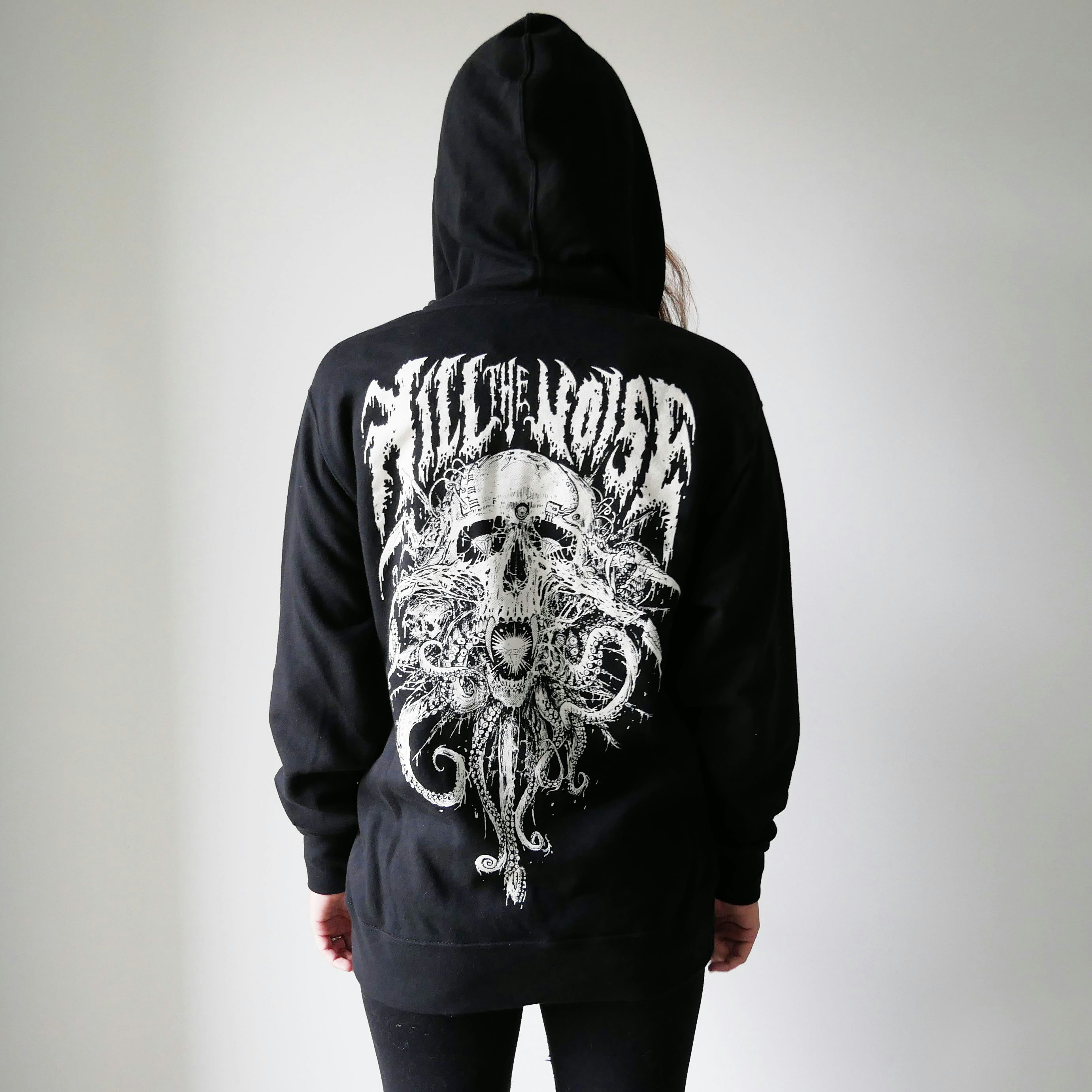 black metal zip hoodie