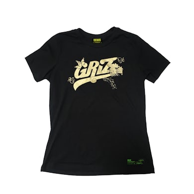 GRiZ Floral Logo Gold Shimmer Women's Fit T-Shirt