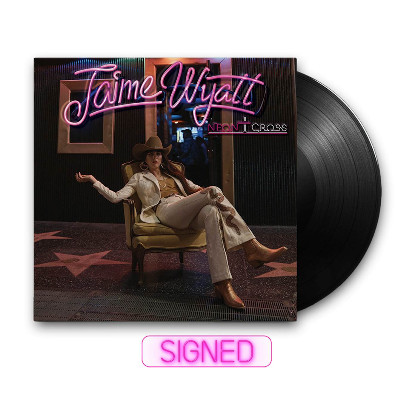 Jaime Wyatt Neon Cross Signed LP (Vinyl)