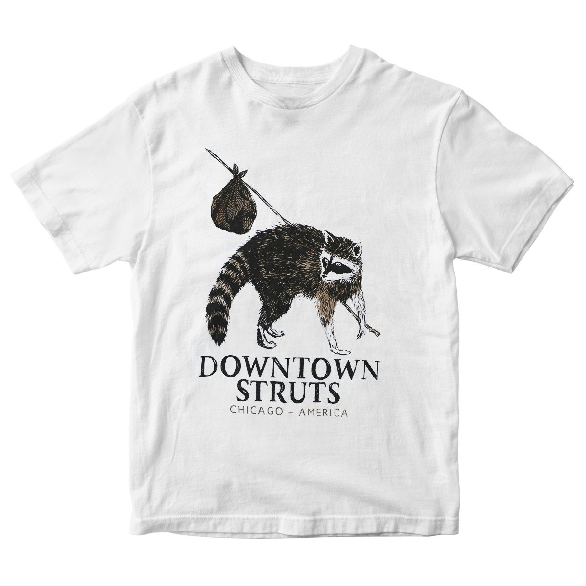 Downtown Struts - Raccoon - White - T-Shirt