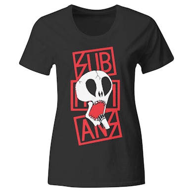 Subhumans - Skull & Red Logo - Black - T-shirt - Fitted
