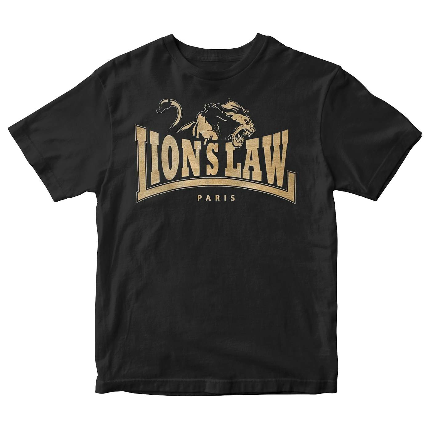 Lion's Law - Paris Logo - Gold on Black - T-Shirt