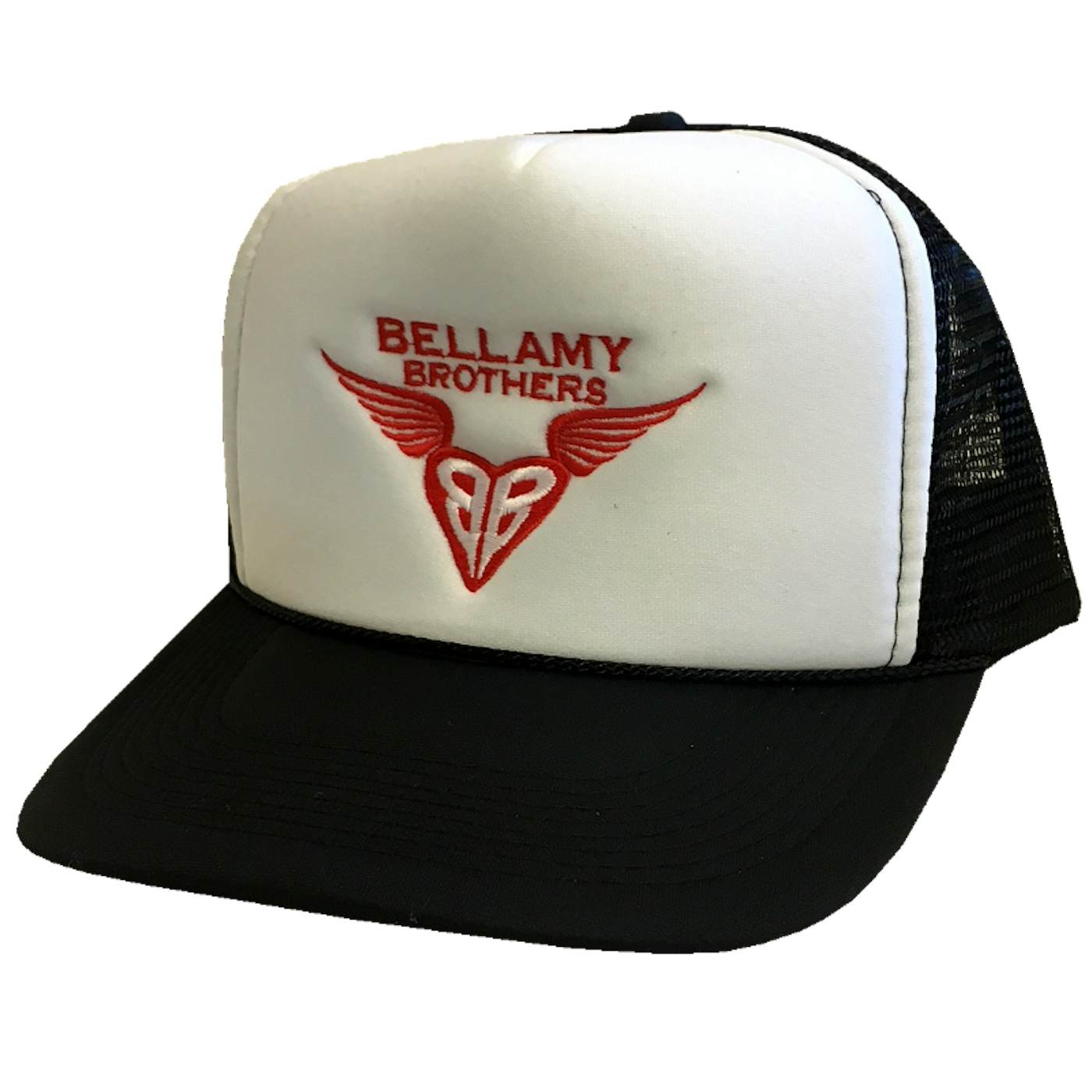 The Bellamy Brothers White and Black Trucker Hat