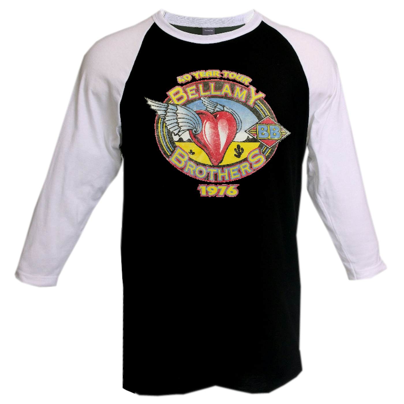 The Bellamy Brothers Black and White Raglan 40 Year Tour Tee