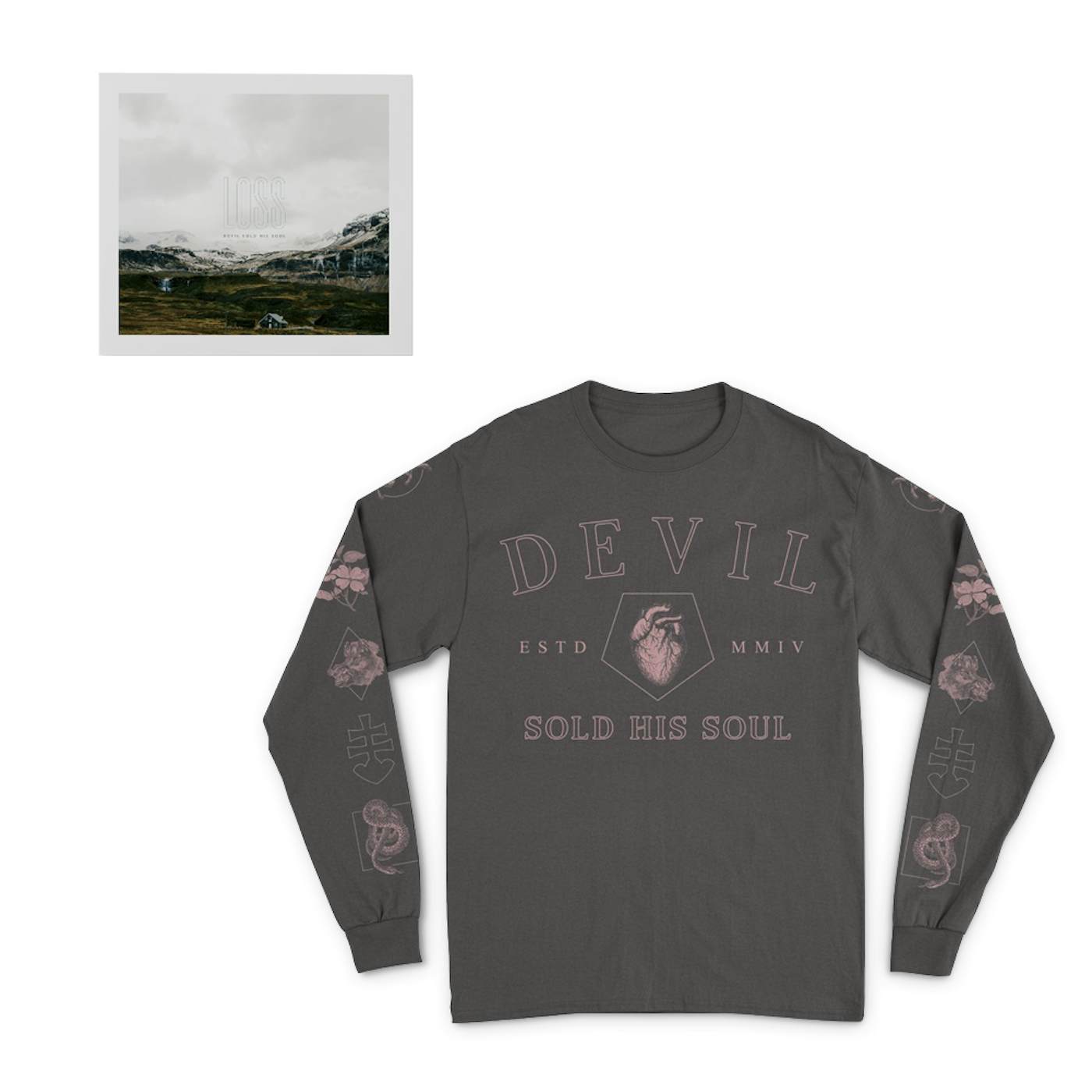 Devil Sold His Soul Loss + Heritage Long Sleeve - Dark Grey/Rose
