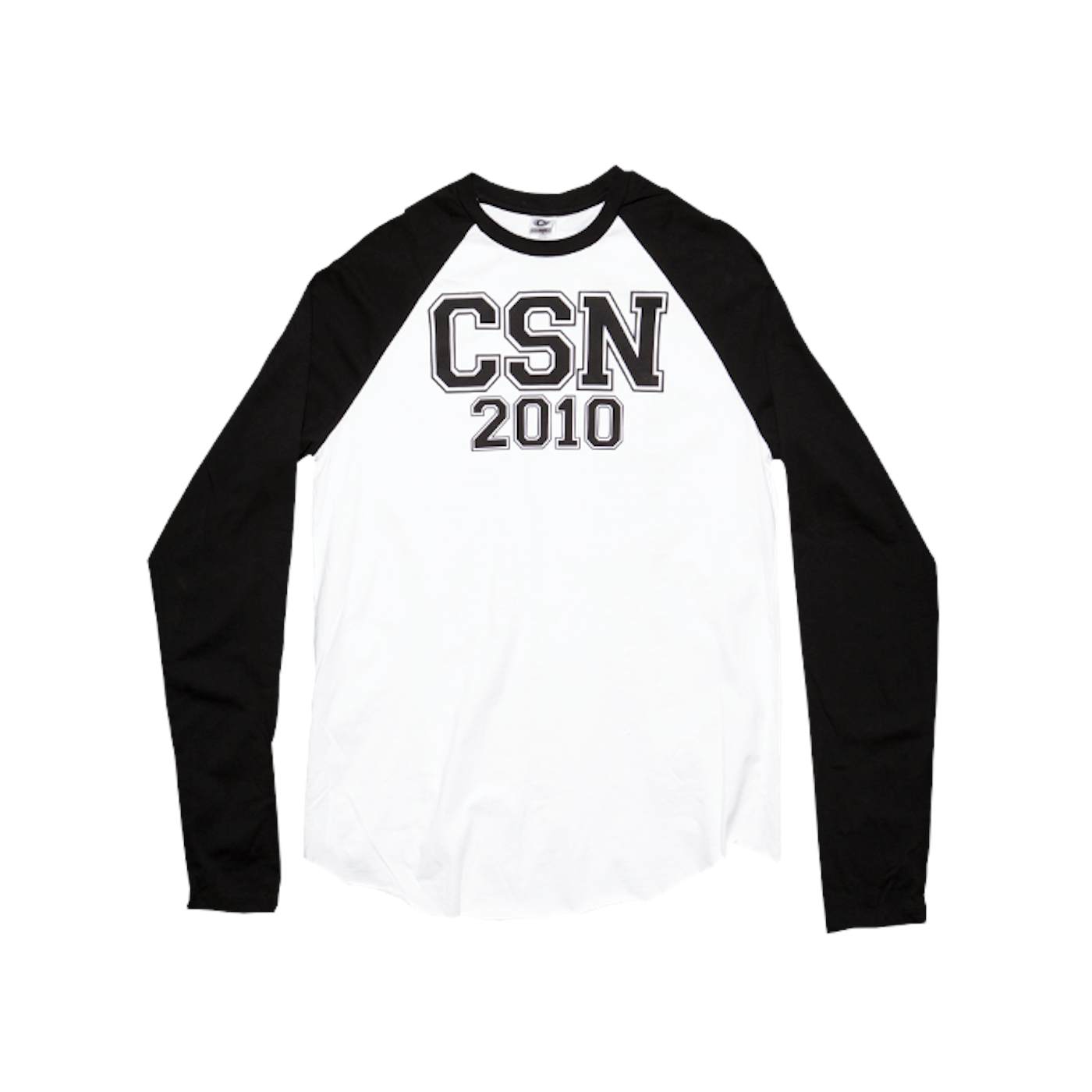 Crosby, Stills & Nash Crosby Sills and Nash "2010 Tour Itinerary" Long Sleeve Baseball Shirt