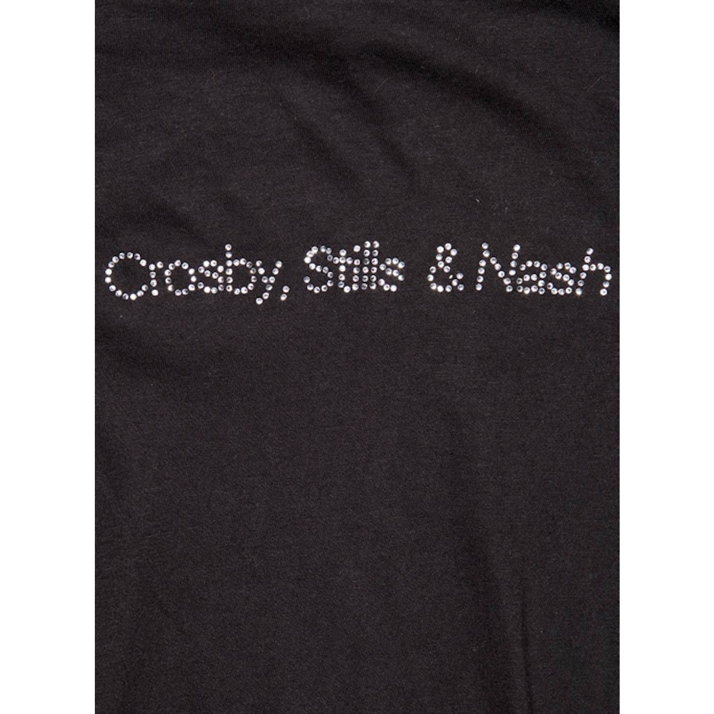 Crosby, Stills & Nash Black Women's LS-Bling Print Names