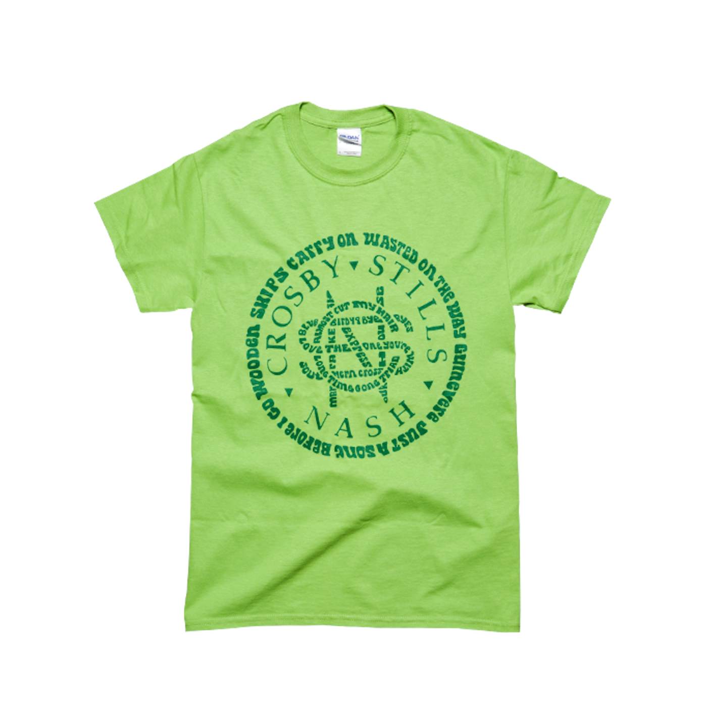 Crosby, Stills & Nash CSN "Song Titles Circle Logo" T-Shirt