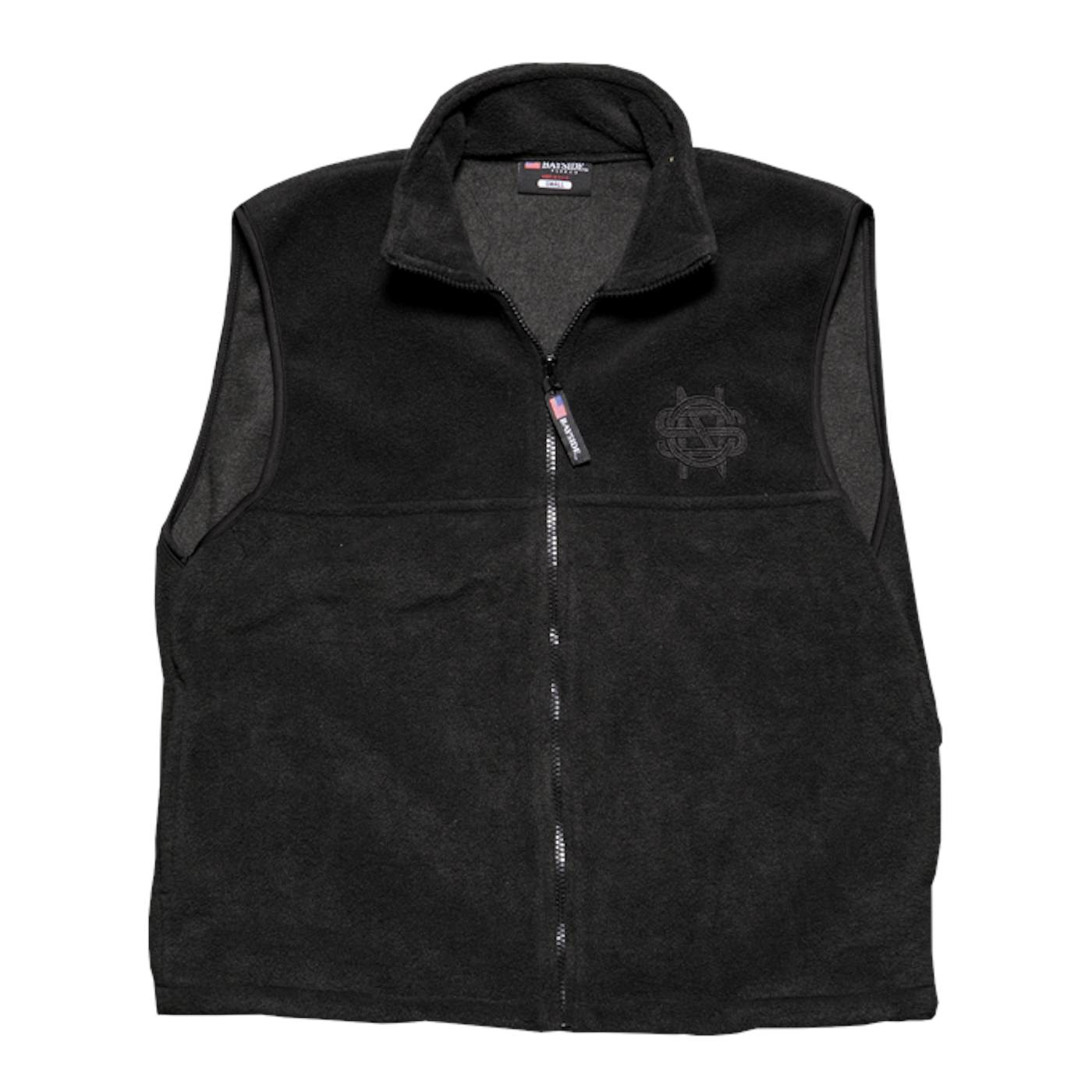 Crosby, Stills & Nash Black Fleece Vest-Initials Logo