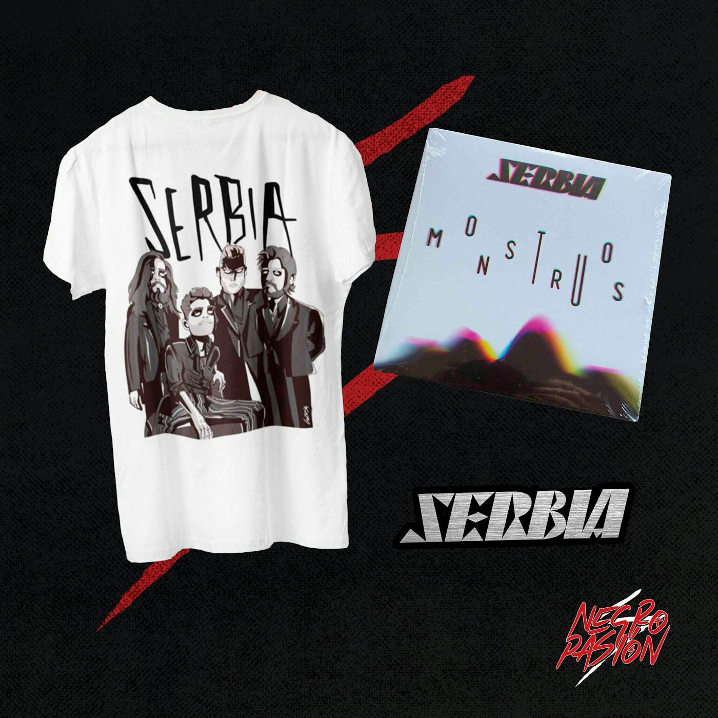 Combo - Serbia - Camiseta + Pin + Disco