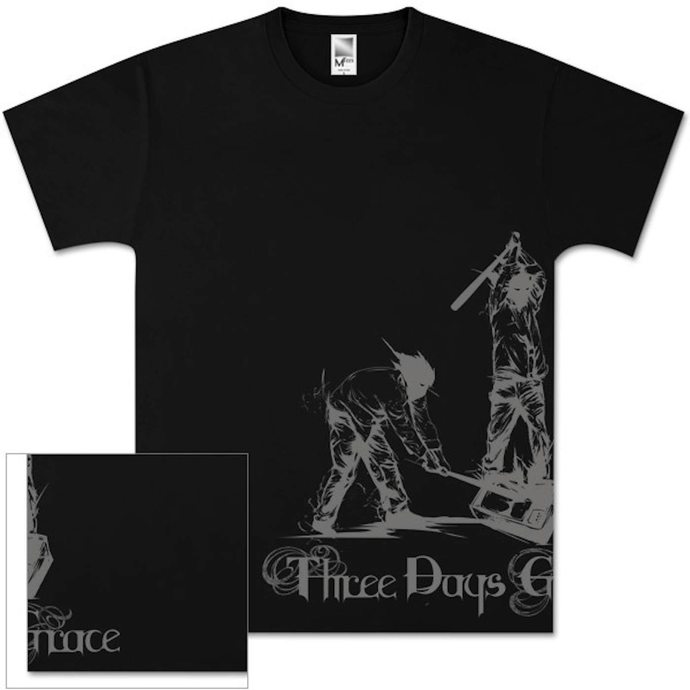 Three Days Grace Media Beat Down Black T-Shirt