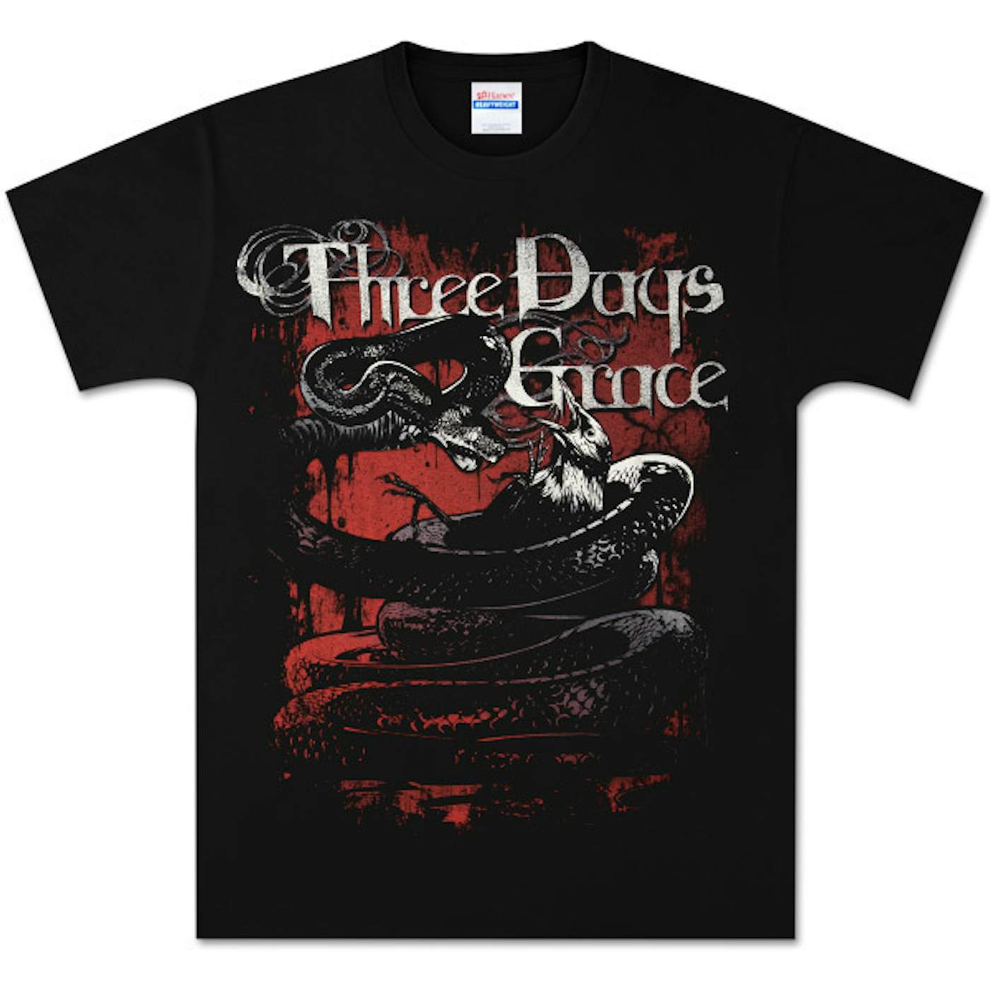 Three Days Grace Killing Snake Distressed Black T-Shirt