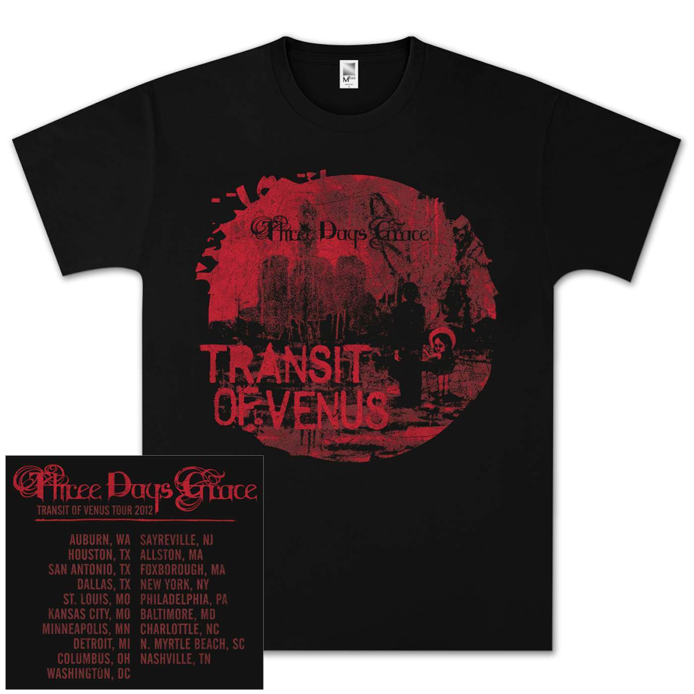 Three Days Grace Painted Venus 2012 Tour T- Shirt