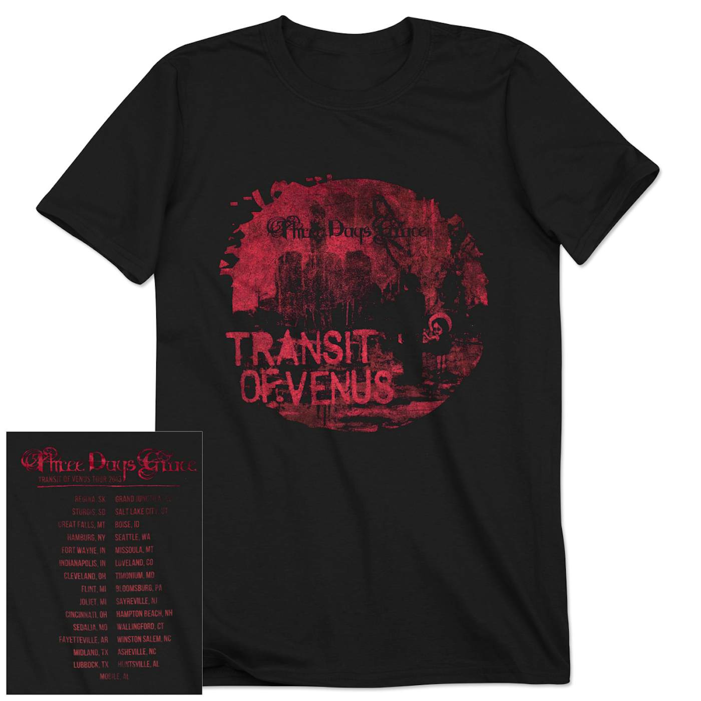 Three Days Grace Painted Venus 2013 Tour T-Shirt